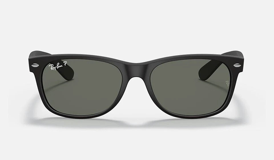 Ray-Ban New Wayfarer Classic Matte Rubber Black Polarized 52 mm Sunglasses