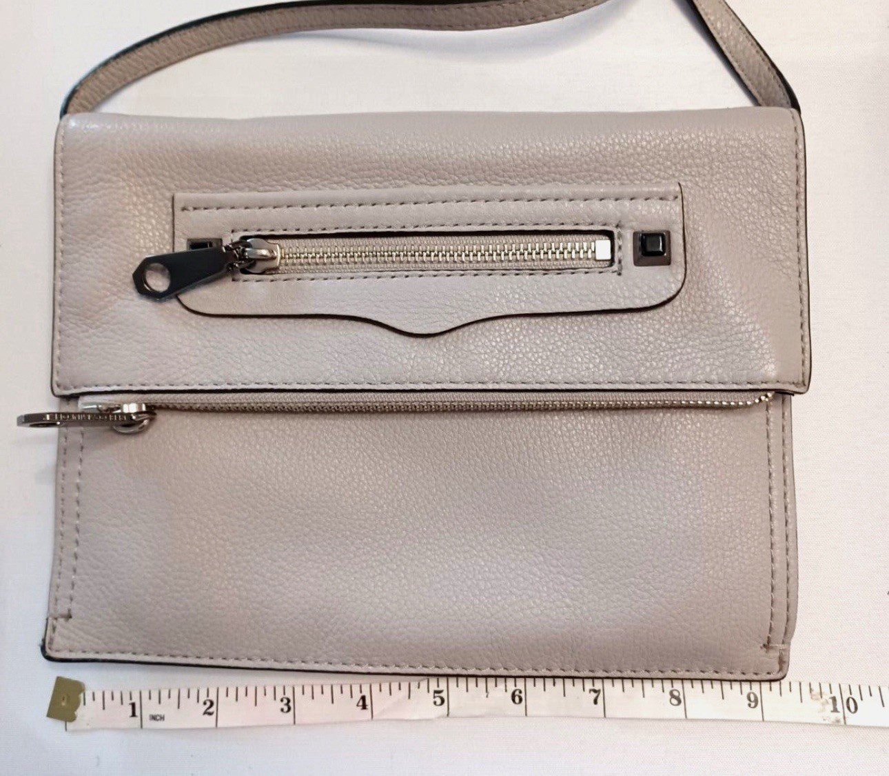 Rebecca Minkoff Small Distressed Regan Clutch in Putty