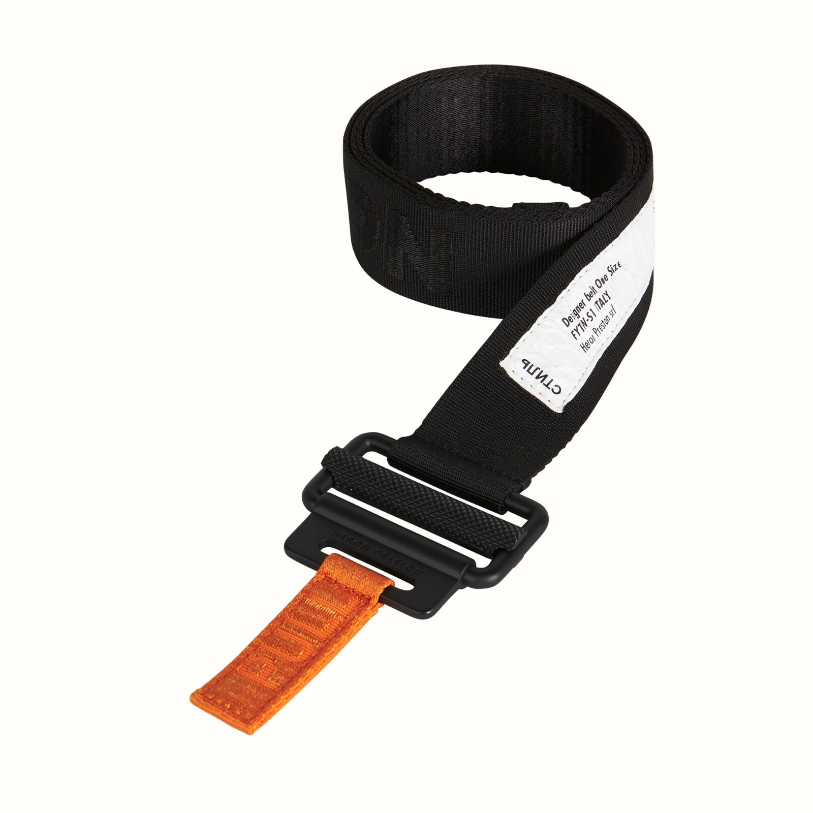 HERON PRESTON TAPE BELT 4CM CLASSIC BUCKLE BLACK