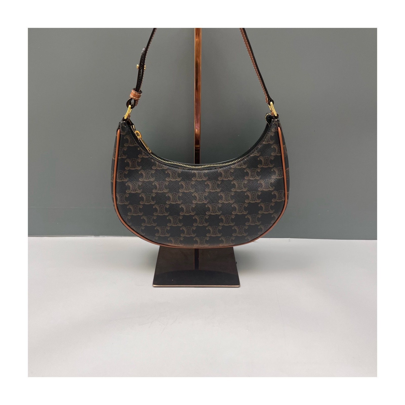 Authentic Celine Ava Triomphe Canvas Shoulder Bag Brown Gold-Tone eBay AG
