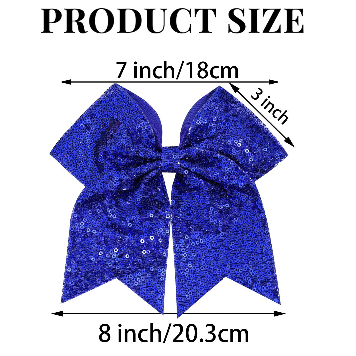 1 Pcs 8″ Large Sequin Cheer Bows Clips, Cheerleading Glitter Hair Bow with Allig