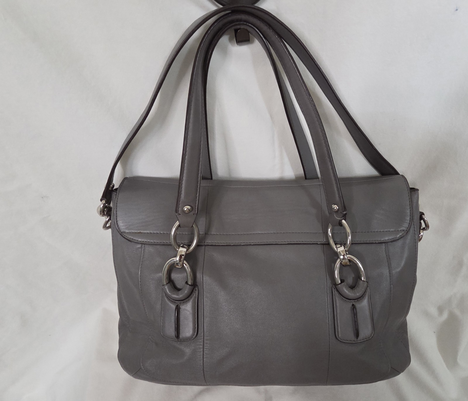 Coach Poppy Kristin E1126-18277 Gray Soft Butter Leather Shoulder Handbag