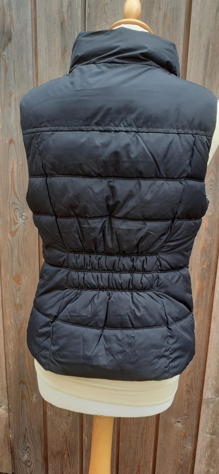 Gap Zipped Bodywarmer Padded Gilet Black Sleeveless Size Small Charity Sale