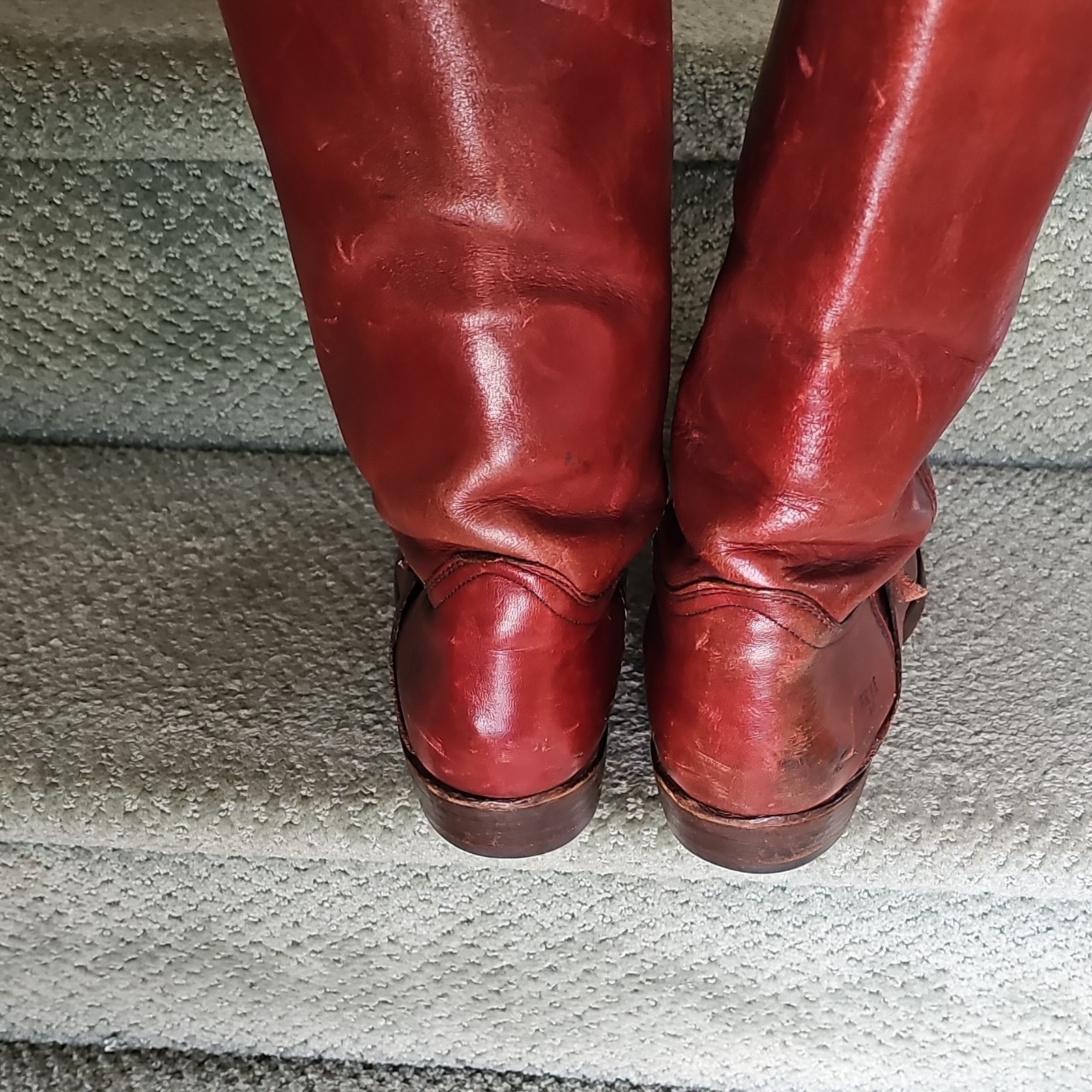Frye Red Leather dress Mid-Calf Boots Buckle Campus, Men’s Size 10,1/2D ,Campus