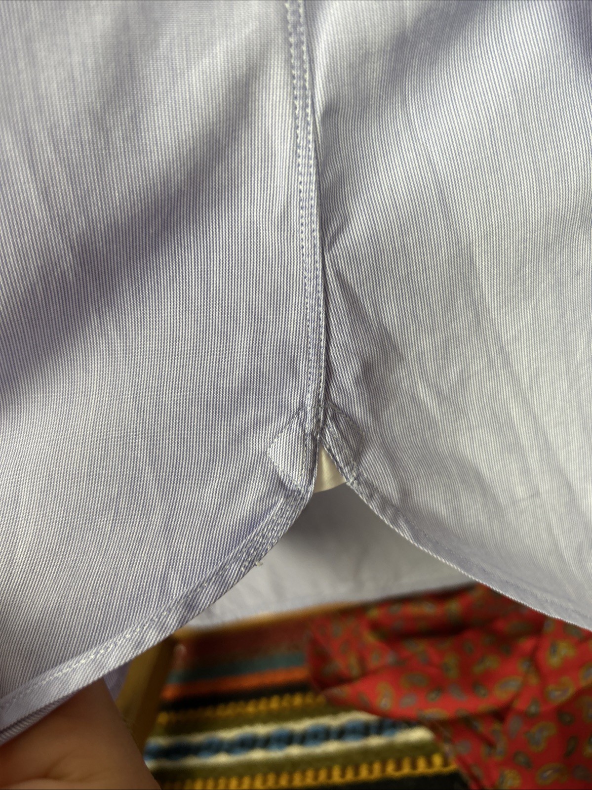 Turnbull & Asser Men’s Dress Shirt Size 16.5″ 42cm Blue Double Cuff