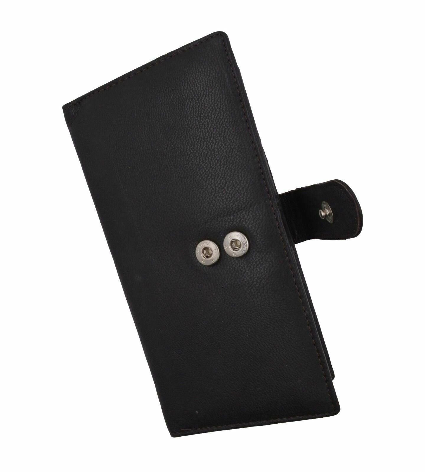 Genuine Leather PLAIN Checkbook Cover Brown with Snap Closure NEW!!!