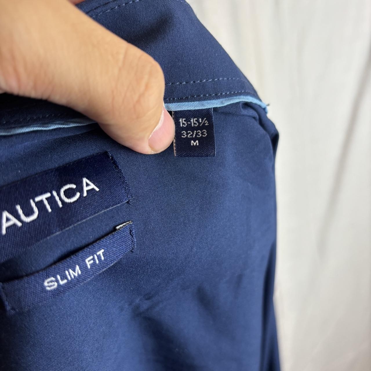 Nautica Navy Slim Fit Button Up Shirt