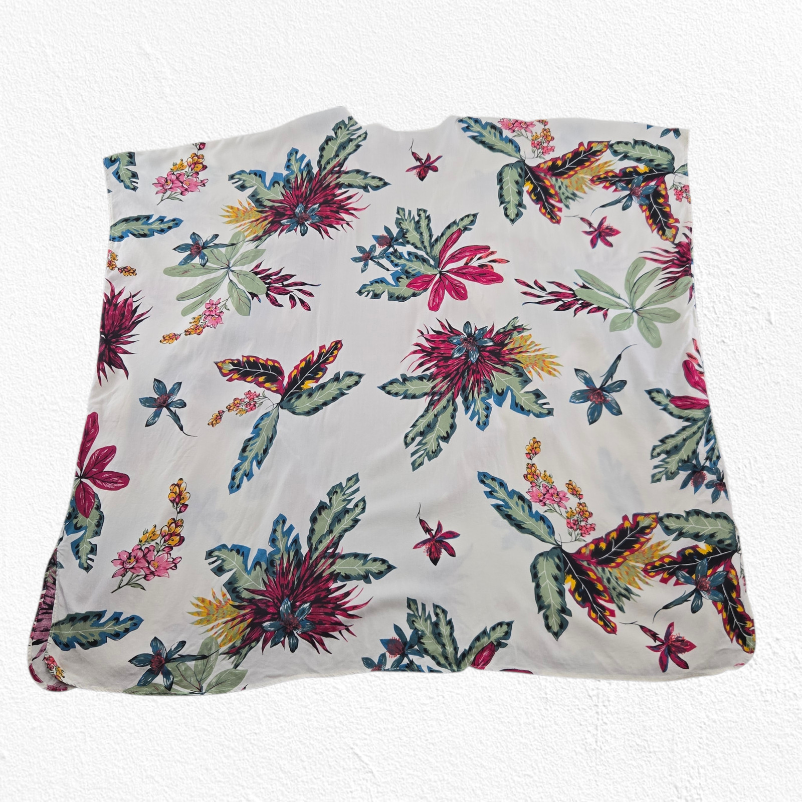 Japna Tropical Floral Kimono Cardigan Lightweight Open Front Boho One Size