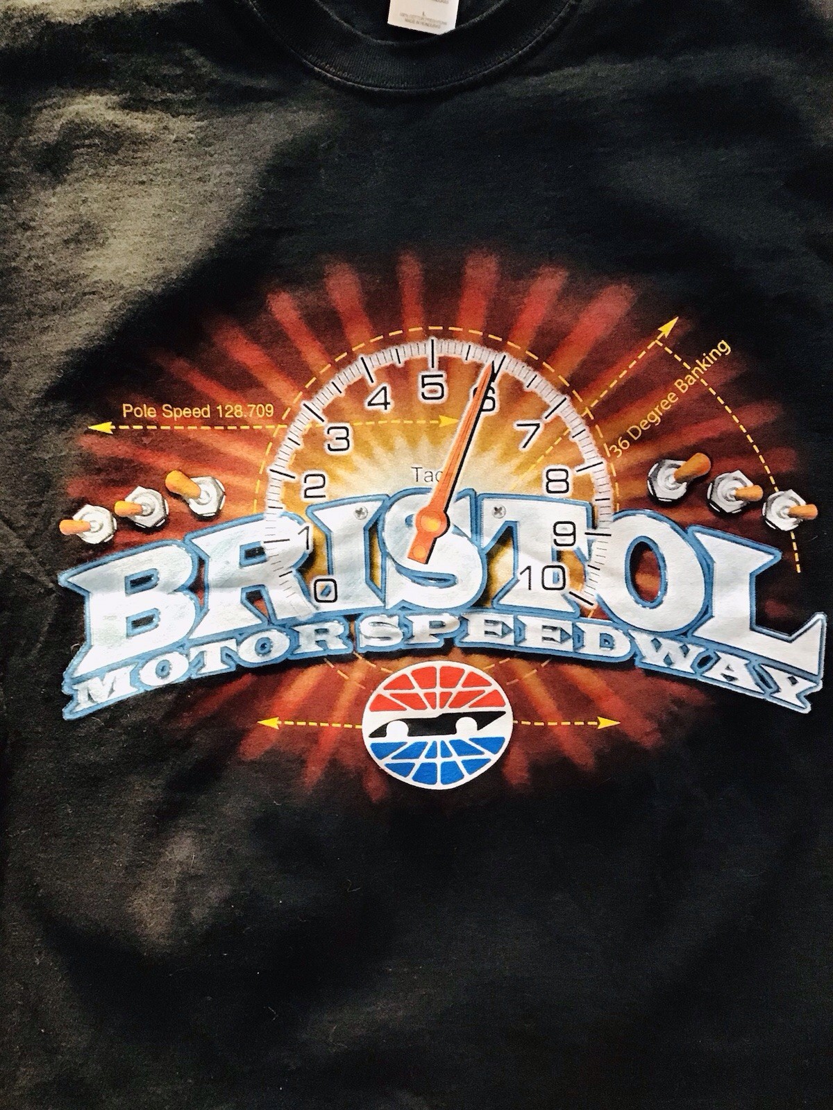 BRISTOL MOTOR SPEEDWAY T-SHIRT GRAPHIC PRINT BOTH SIDES SZ L