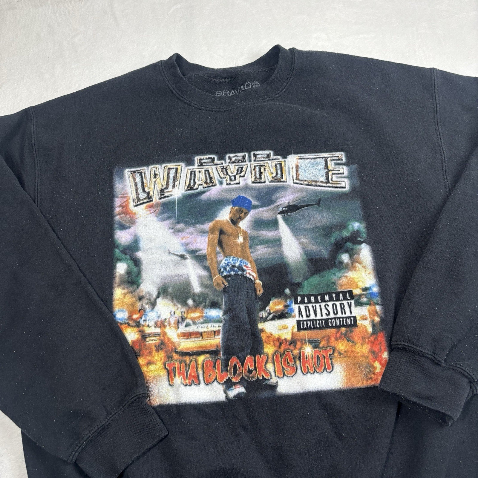 Bravado Lil Wayne Tha Block Is Hot Black LS Fleece Sweatshirt Men’s Large