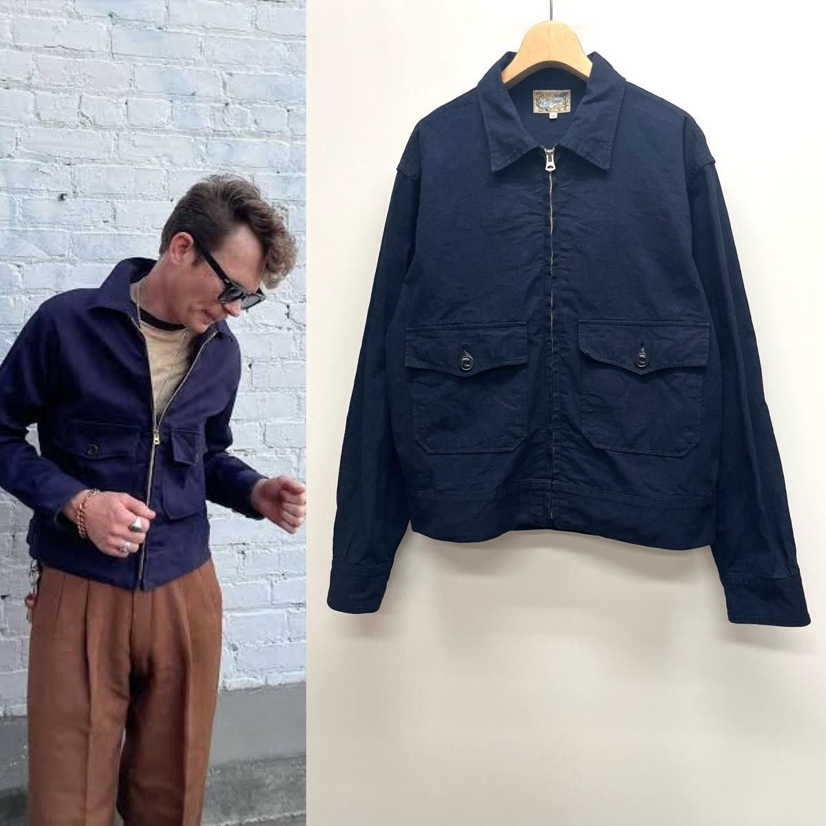 Mister Freedom Sugar Cane Rocketeer Jacket M Indigo Denim Military Flight Used