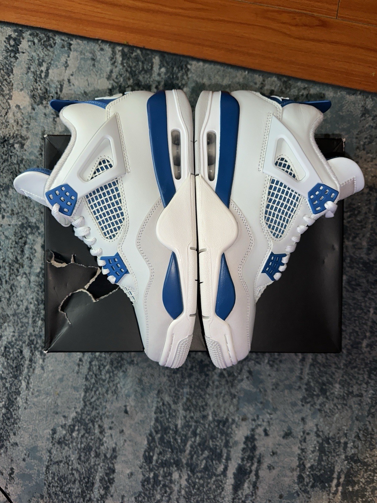 Air Jordan 4 Military Blue Size 8 Top White/Blue/Gray Men’s