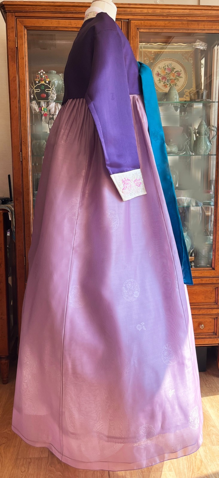 Korean Traditional Dress Hanbok Set-Purple Top Lavender Skirt / Undergarments