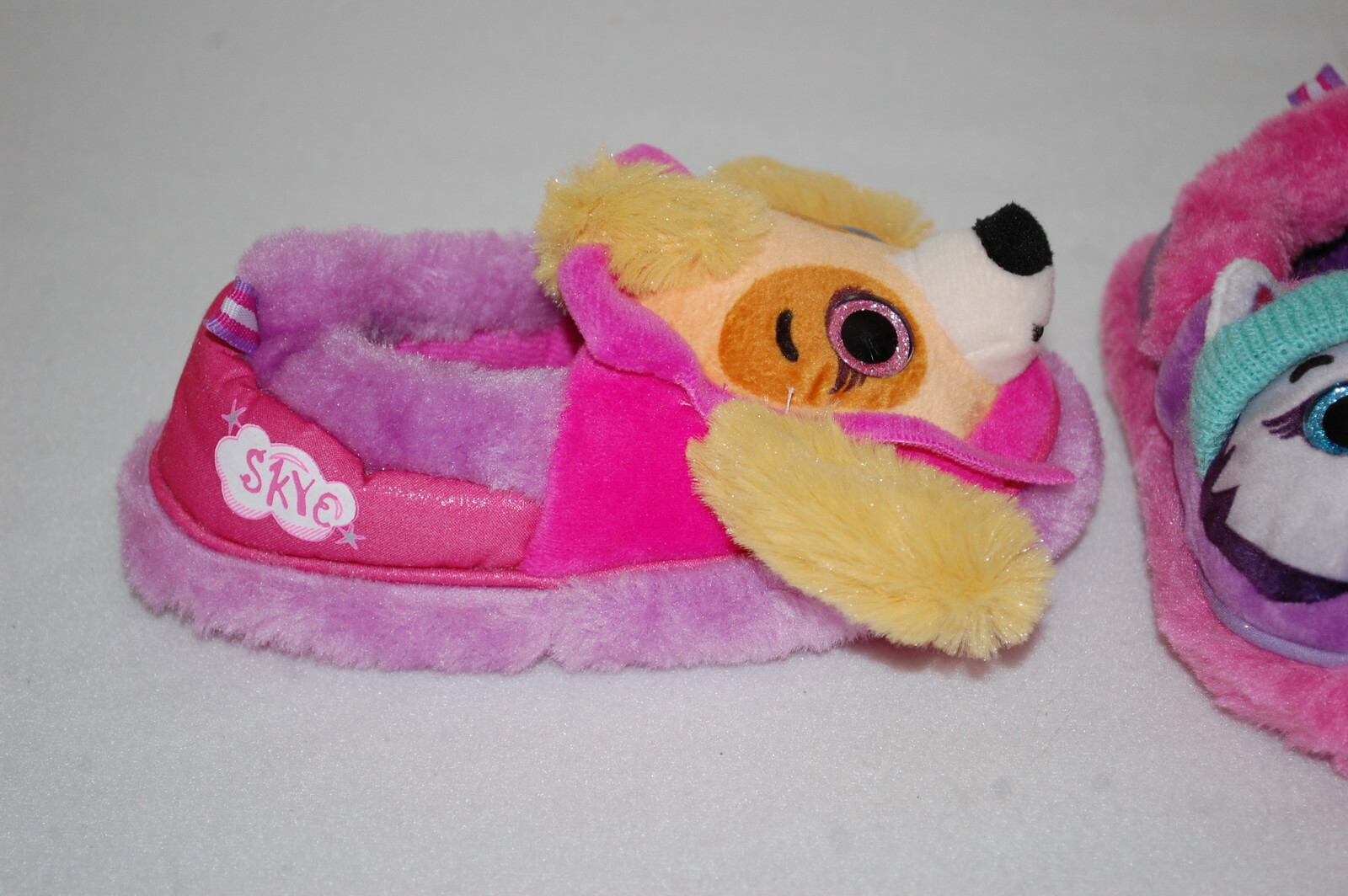 Toddler Girls SKYE & EVEREST Plush Paw Patrol Slippers SIZE 5-6 7-8 9-10 11-12