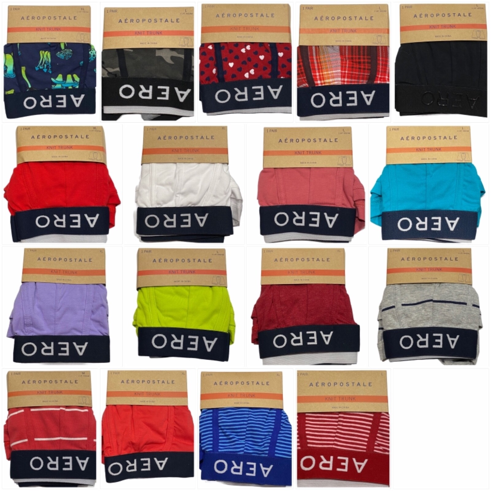 NWT AEROPOSTALE Knit Trunk Underwear Sz S-M-L-XL Assorted Colors