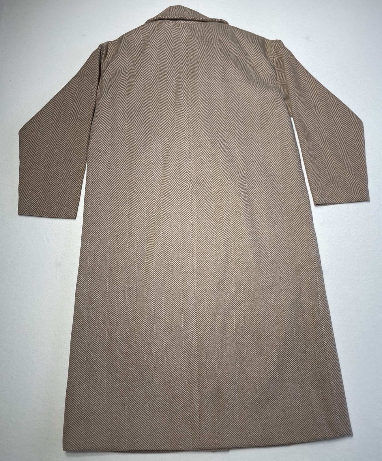 Justfab Womens Overcoat Large Long Beige Tan Coat Jacket Lined Long NWT