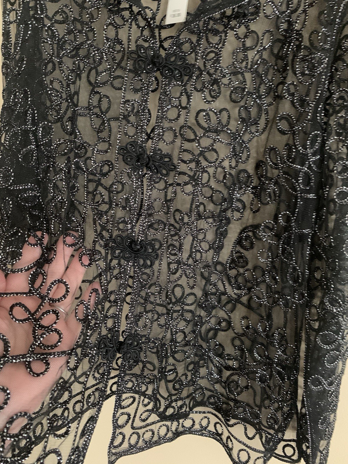 Princess Cruises Black Metallic Sheer Brocade Dinner Jacket Womens XXL NEW