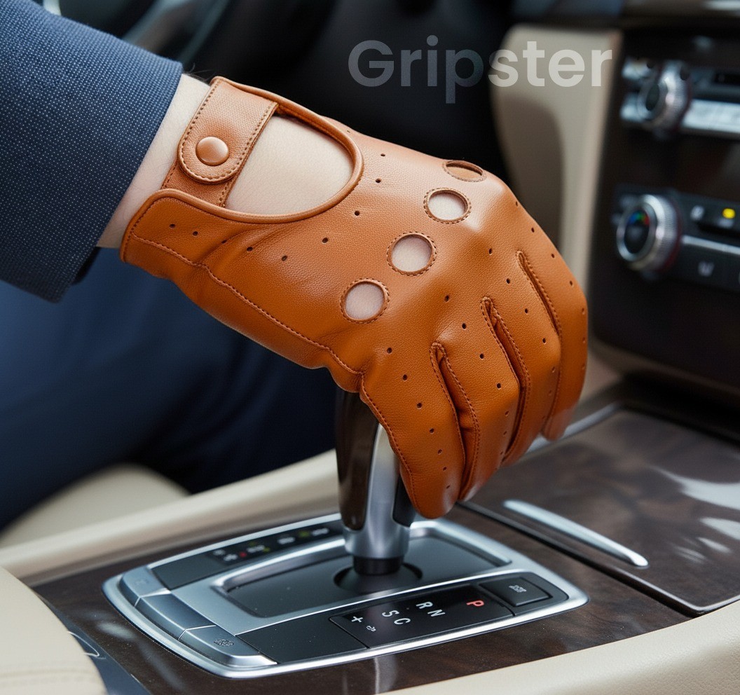 Reverse Stitched Police Driving Gloves Soft Real Leather Car Bike Goat Soft USA