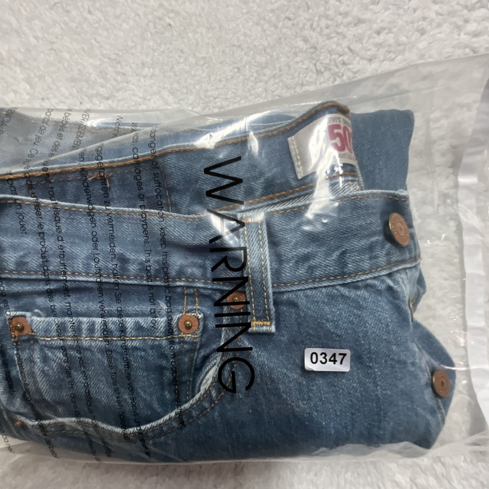 Levi’s Blue Denim Straight Jeans Button Logo 5-Pocket Design Classic