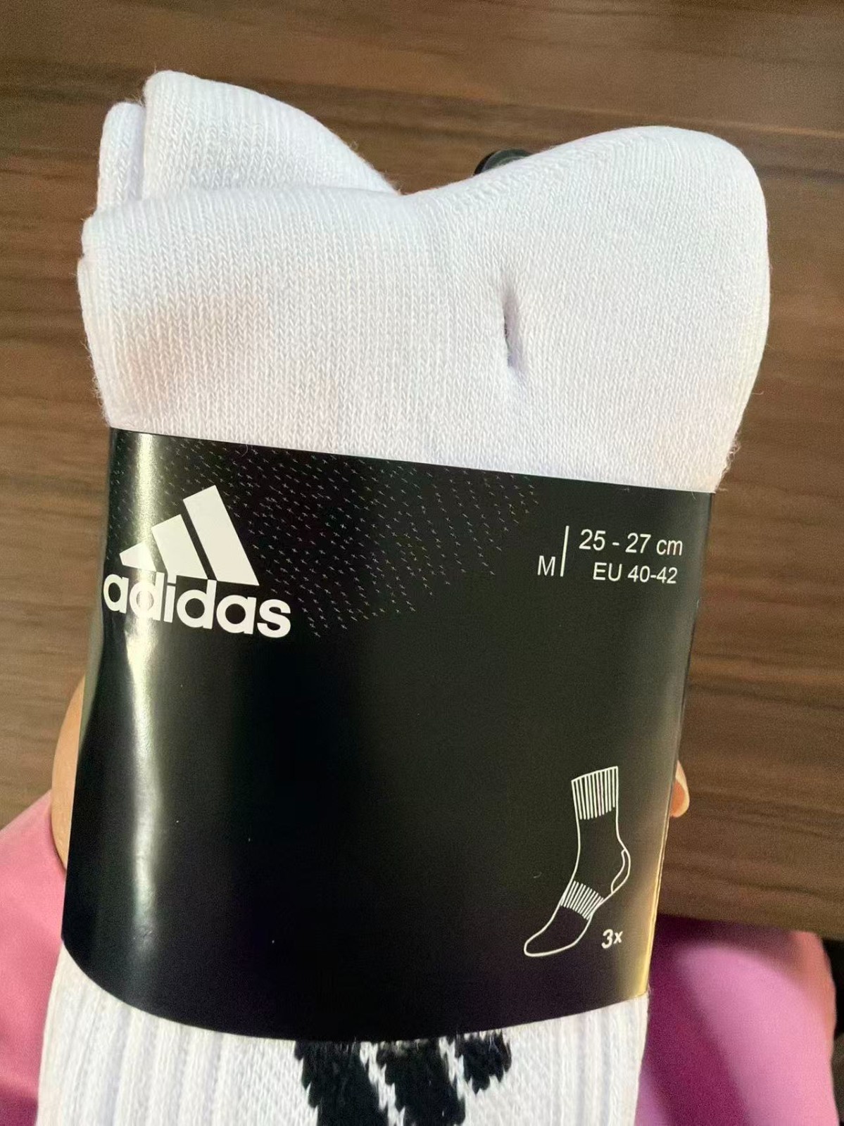 adidas Men’s Crew Athletic Socks – White with Black Logo, 3-Pack