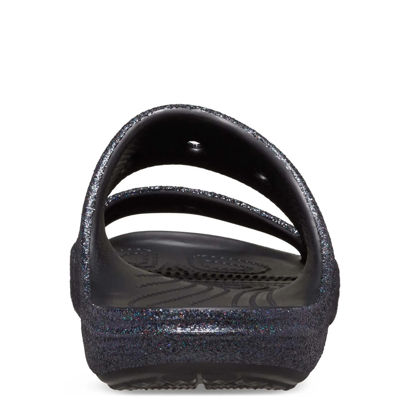 Crocs Unisex Sandals Size 13 Black Glitter Baya Slide Water Friendly Comfort