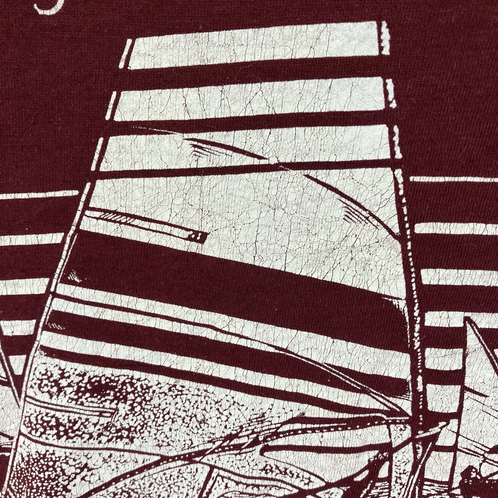 Vintage 1970s San Diego Beach California T Shirt XL Sailboats Sailing Very Thin