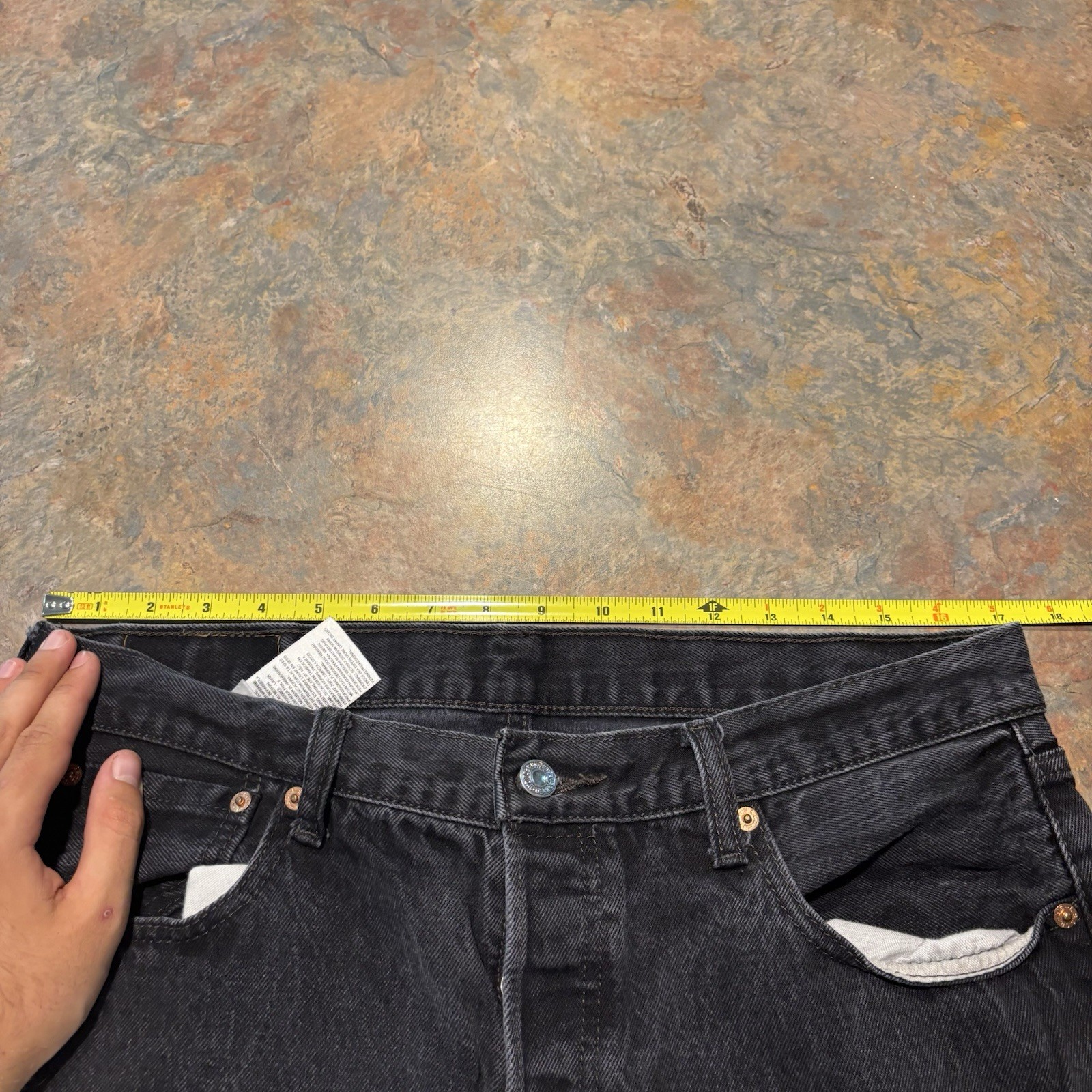 Levi’s 501 Straight Leg Black Denim Men’s Size 36×32 Streetwear Classic USA