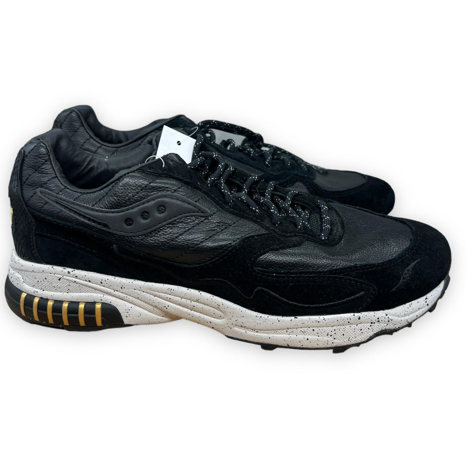 Saucony Shoes Mens 10.5 Black 3D Grid Las Vegas Hurricane Leather