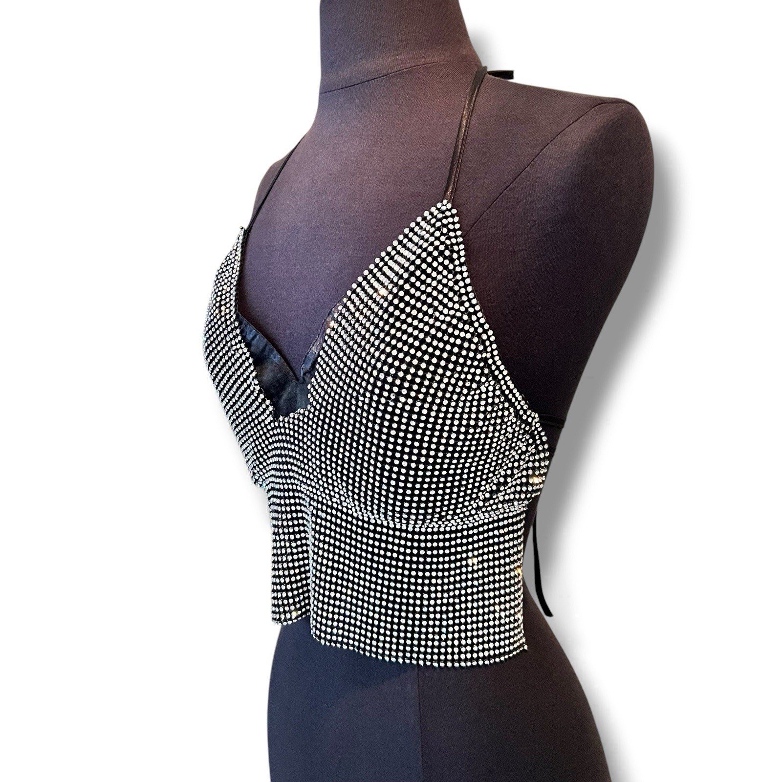 Superdown x Draya Michele 100% Aluminum Wrap Blouse Sleeveless Backless M Club