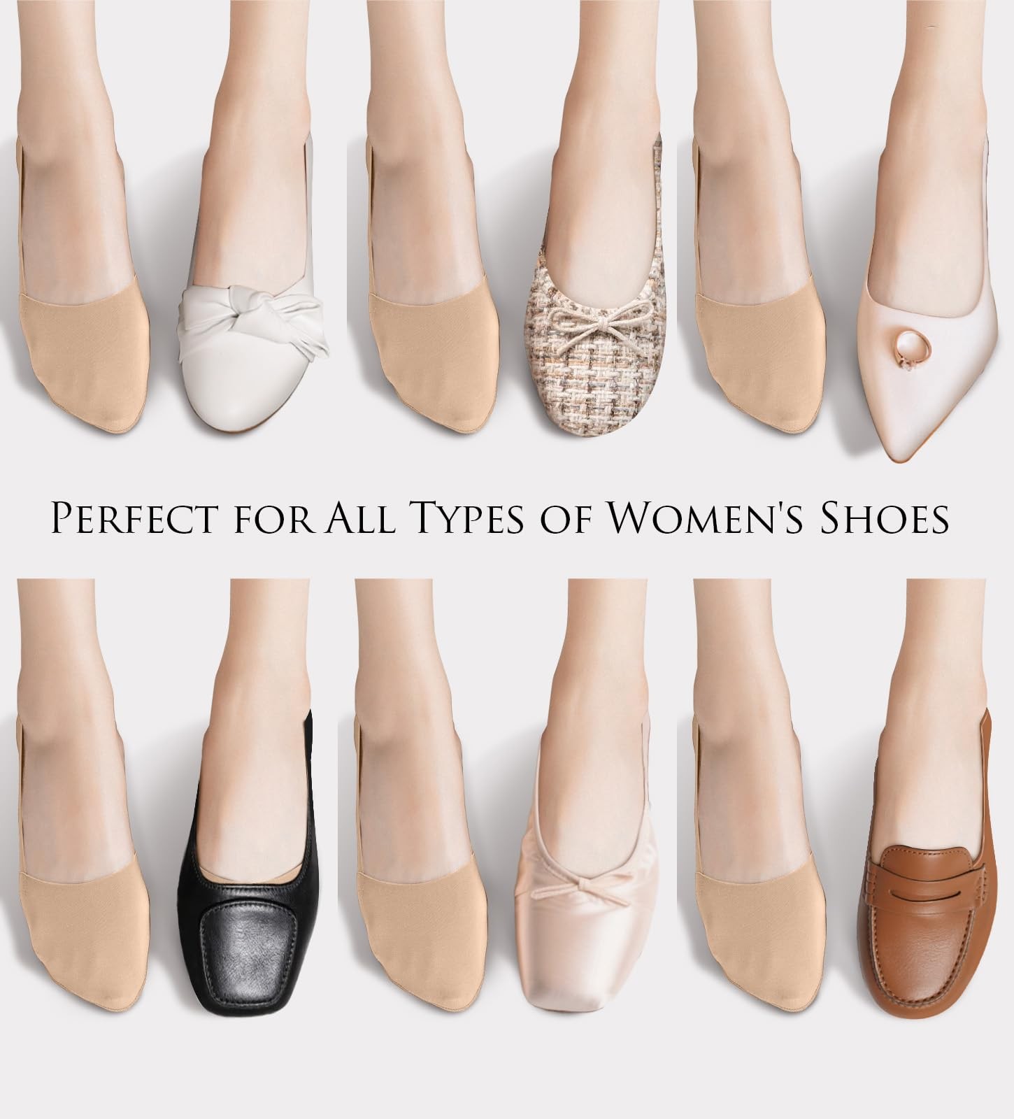 5 Pack Invisible Socks for Women Non Slip Low Cut Invisible Liner Footies Thi