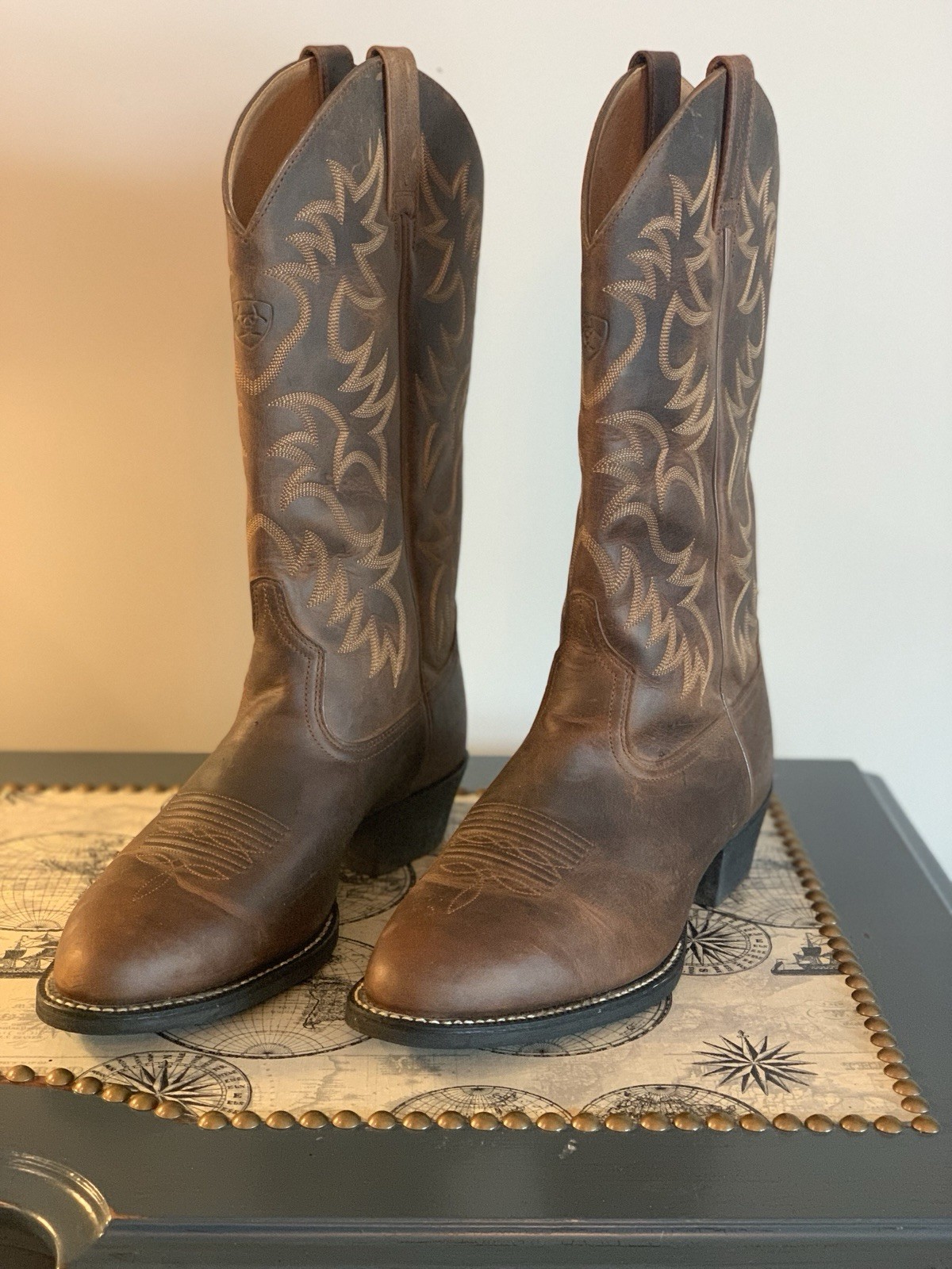 Ariat Men’s 34725 Brown Western Heritage Toe Boots Size 9.5EE