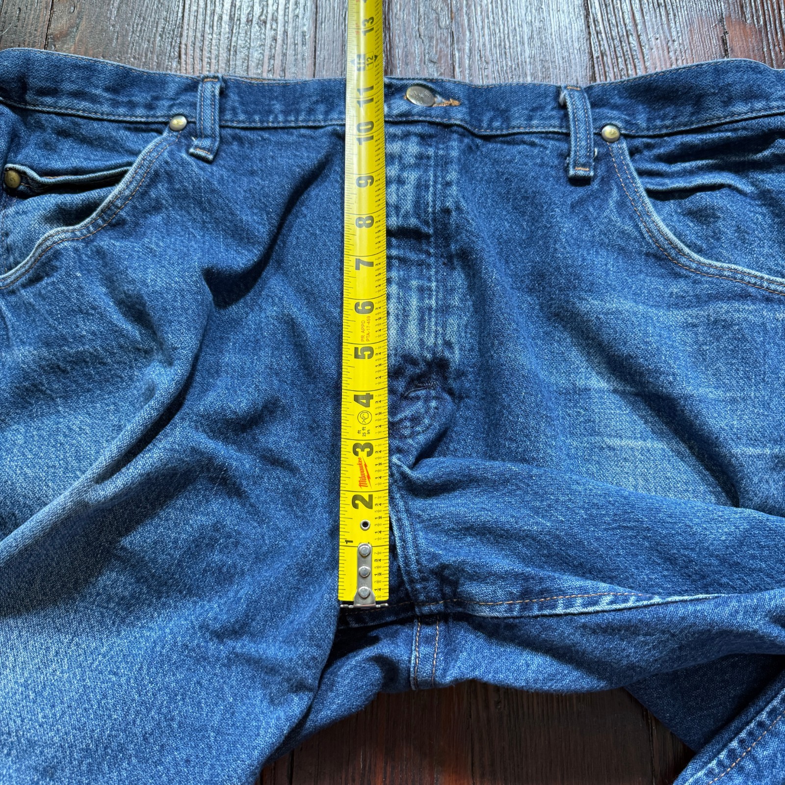 Wrangler Jeans Mens 38×30 Blue Straight Western Faded Whiskers 47MWZ *READ*