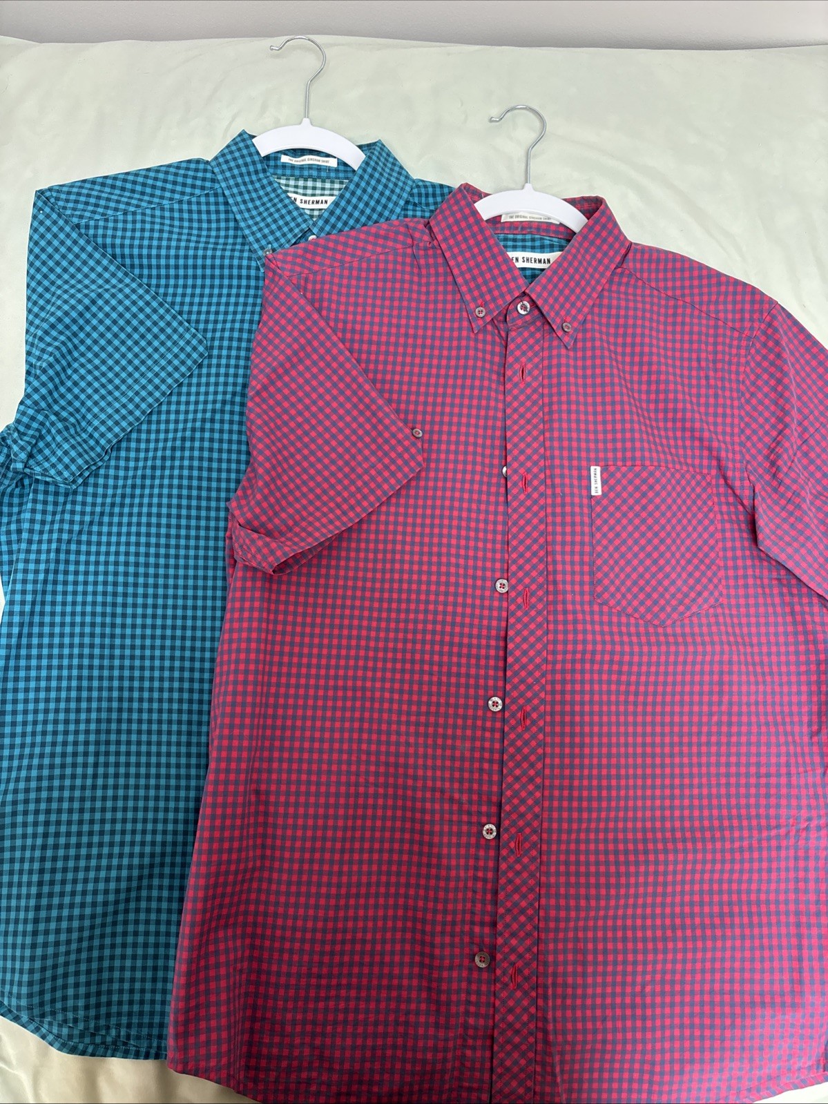 2 Ben Sherman Men’s Short Sleeve Shirts, M