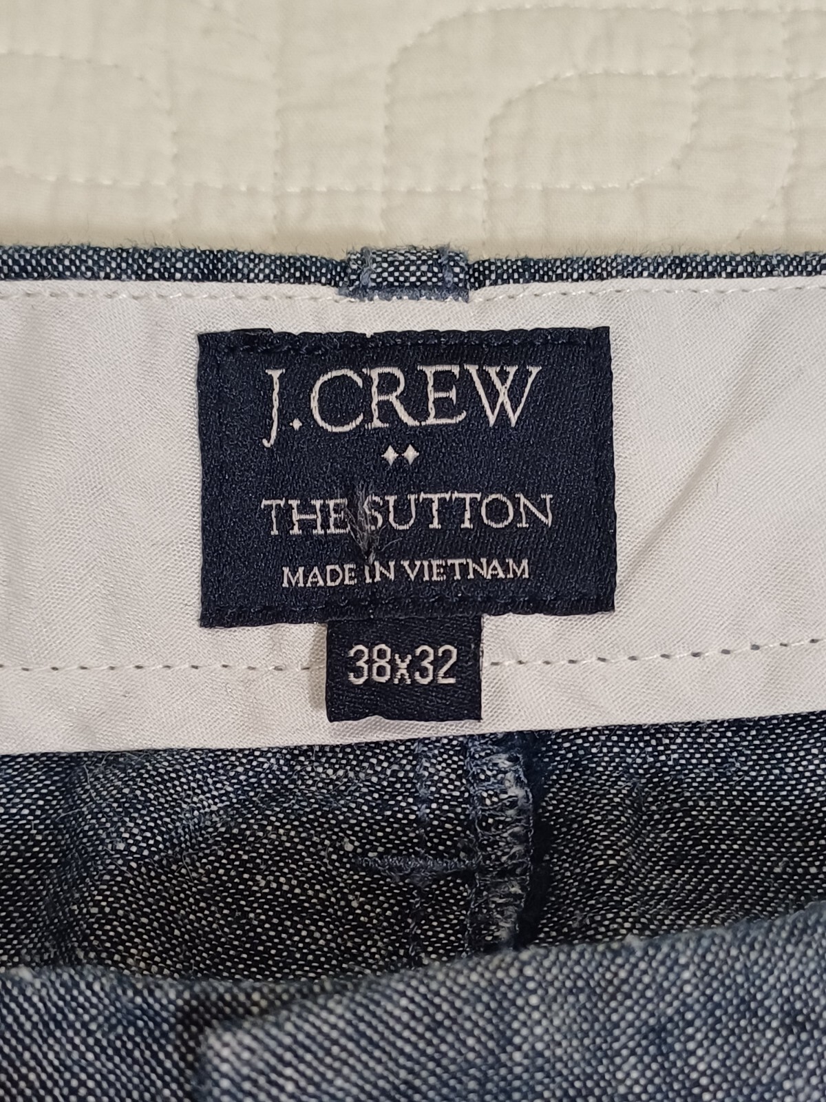 J Crew Pants Mens 38×31 Blue Linen Blend The Sutton Slim Straight Chino Trousers
