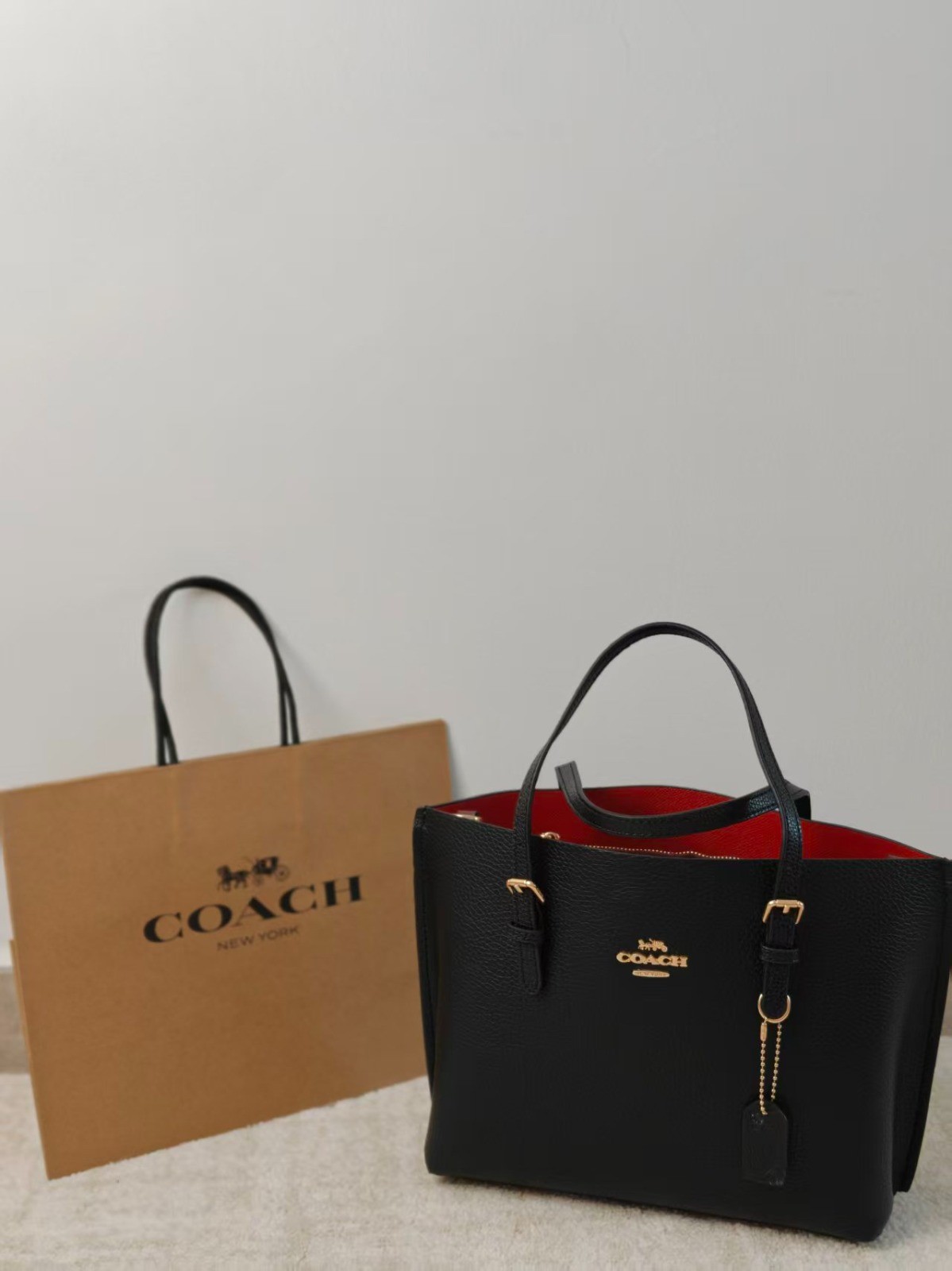 Coach C4084 Mollie Tote 25 Black 2Way Shoulder Handbag Outlet Japan