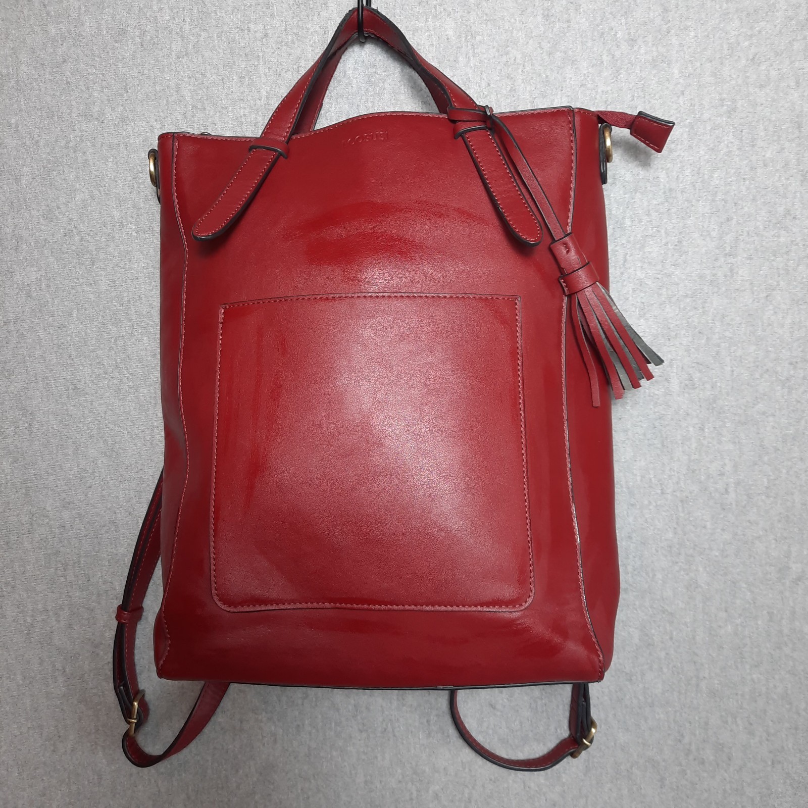 Ecosusi Designer Handbag Laptop Maroon Vegan Leather Womens Convertible Bag