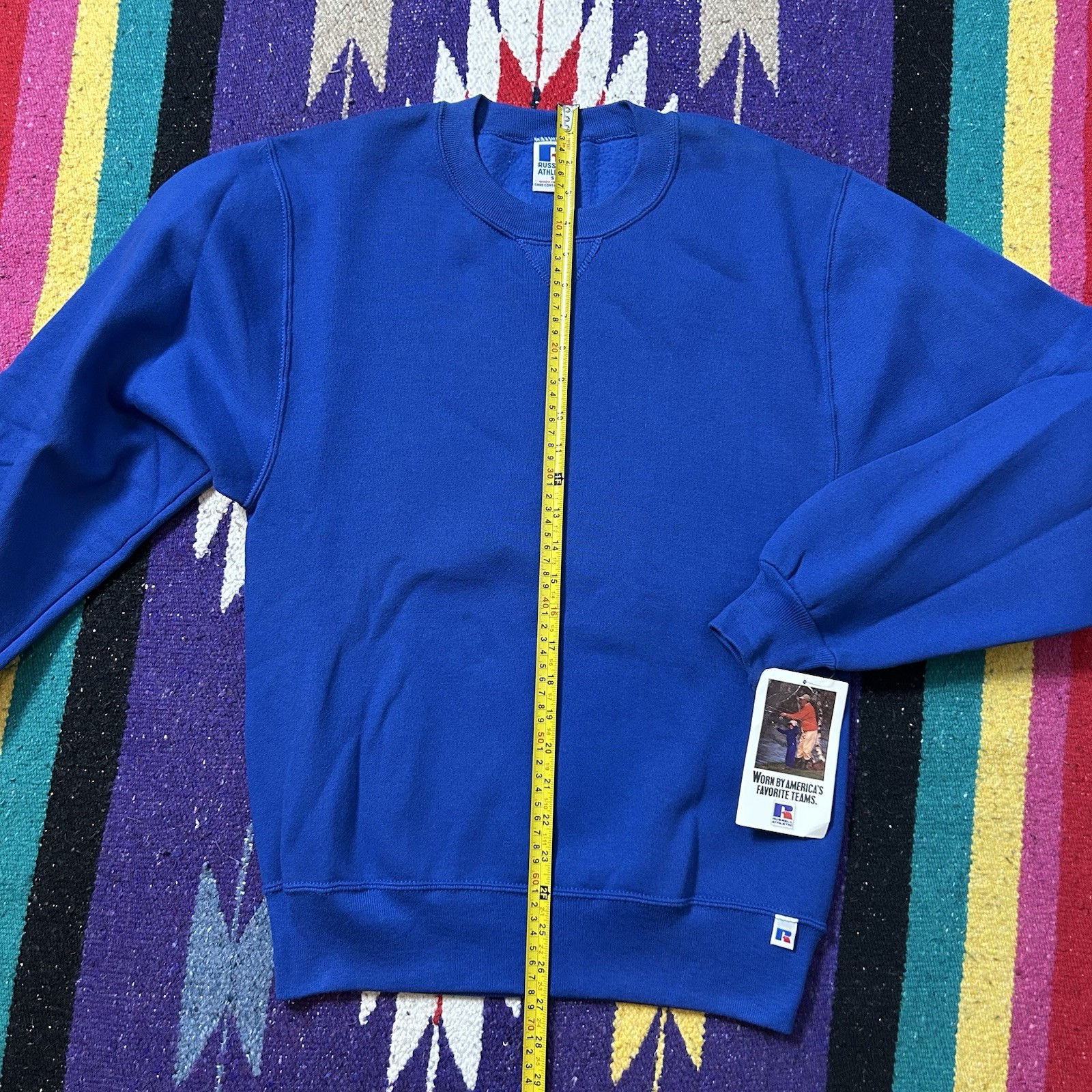 Vintage 90s Deadstock Russell Athletic Crewneck Sweatshirt Blue S NWT Made In US