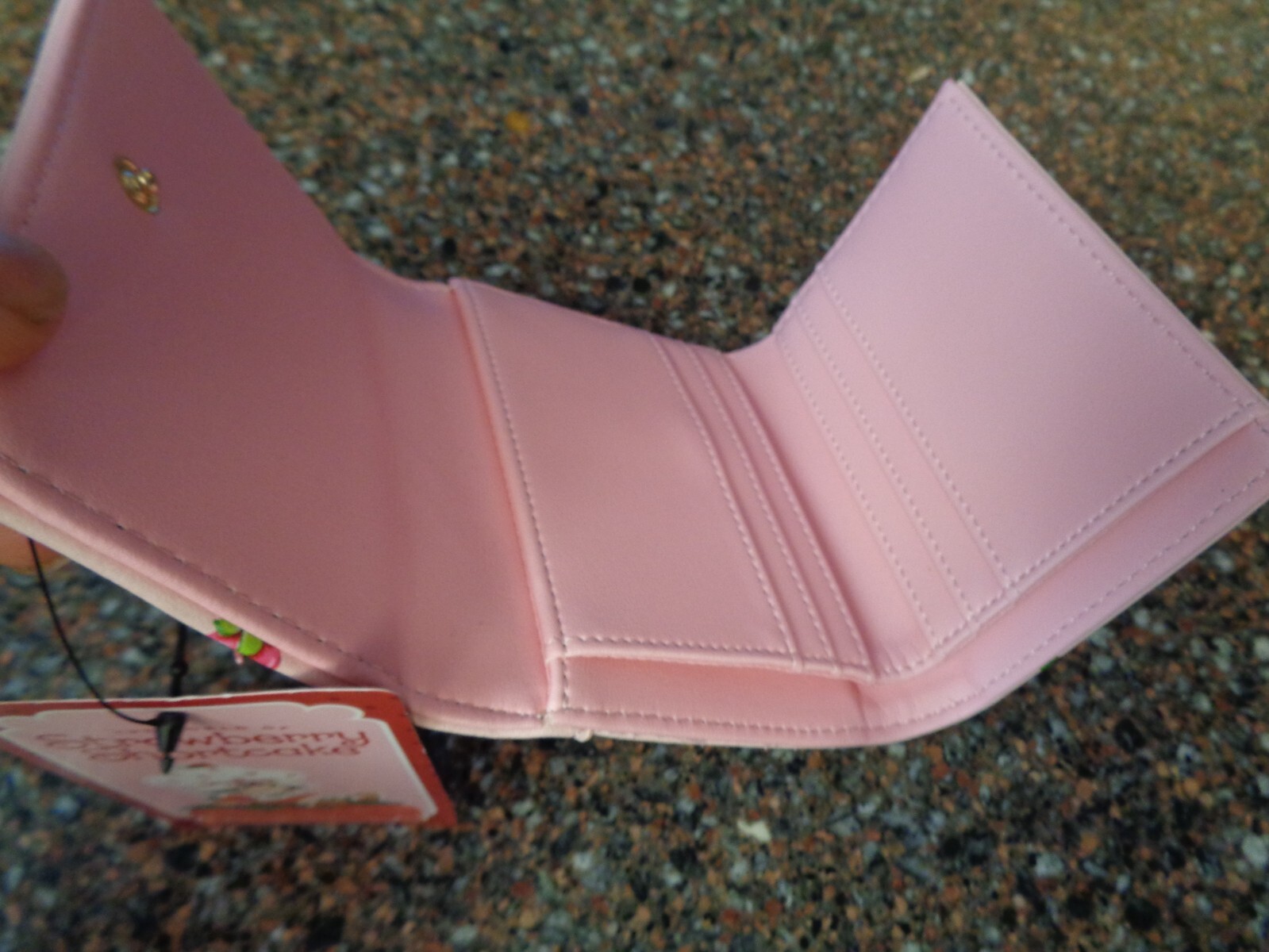 Strawberry Shortcake Strawberries 🍓Satin Lace Up Bow Flap Snap Wallet NWT