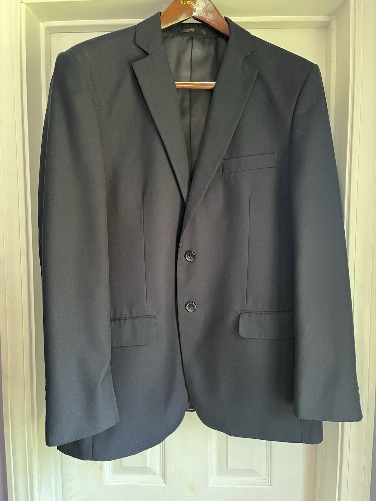 Business Class by Babani Men’s Navy Blue Slim Fit 2-Button Blazer Jacket 42R