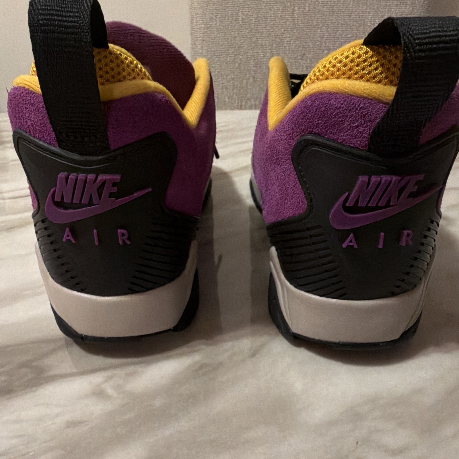 Nike Jordan MVP 92 Kids Low Top Sneakers US 10 Black Purple Yellow Gray