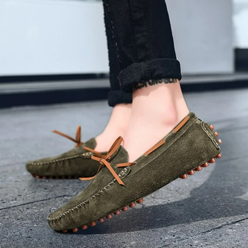 Men’s Casual Shoes Breathable Suede Loafers Moccasins Slip on Driving Flats