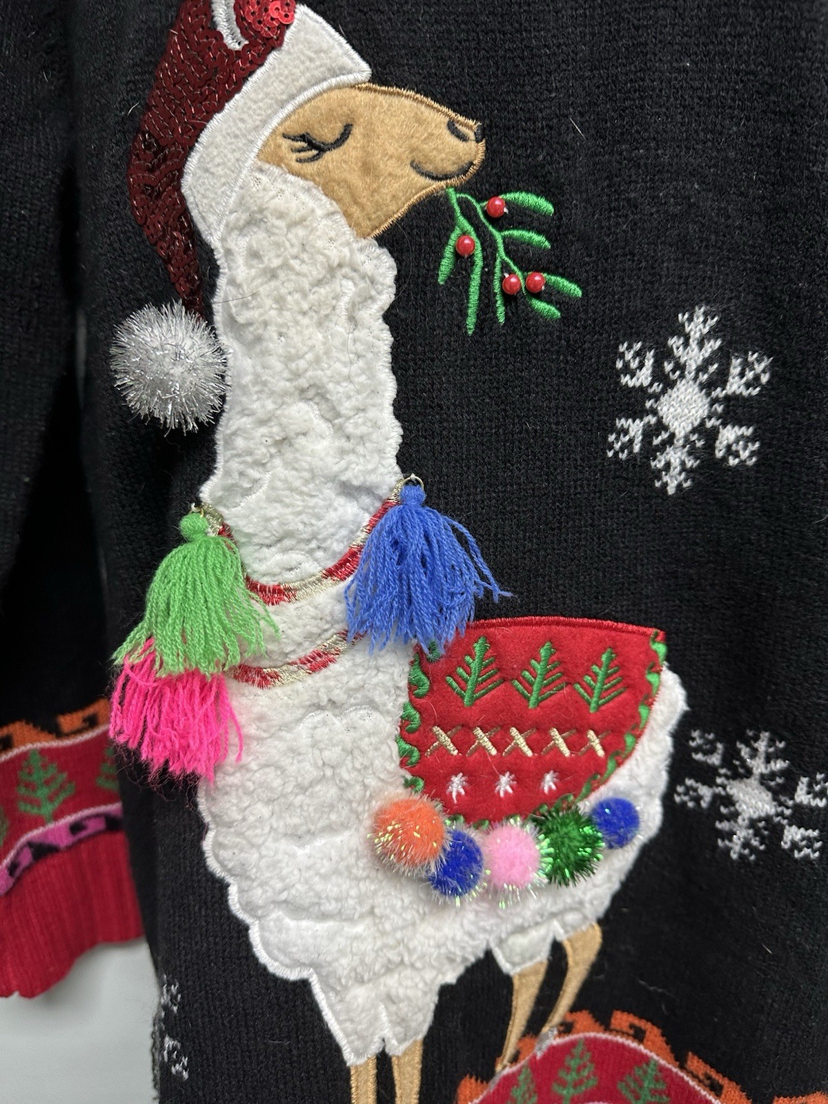33 Degrees Women’s Sz Large Christmas Holiday Tunic Llama Ugly Sweater Party