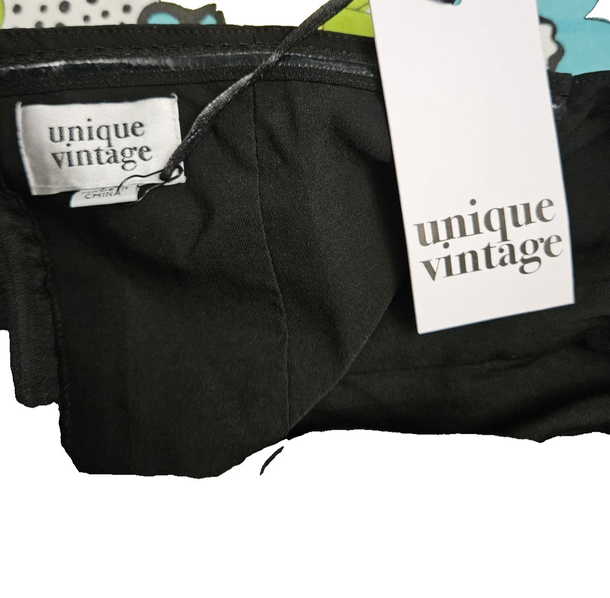 Unique Brand Halter Top Jumpsuit Low Back Vintage Style Black Sz Large 10 12 NWT