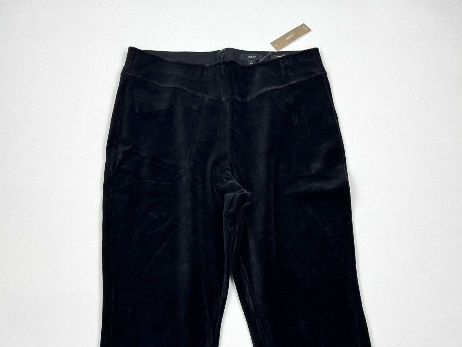 J Crew Italian Mario Bellucci Stretch Velvet Legging Women L NWT Zip Ankle BD279