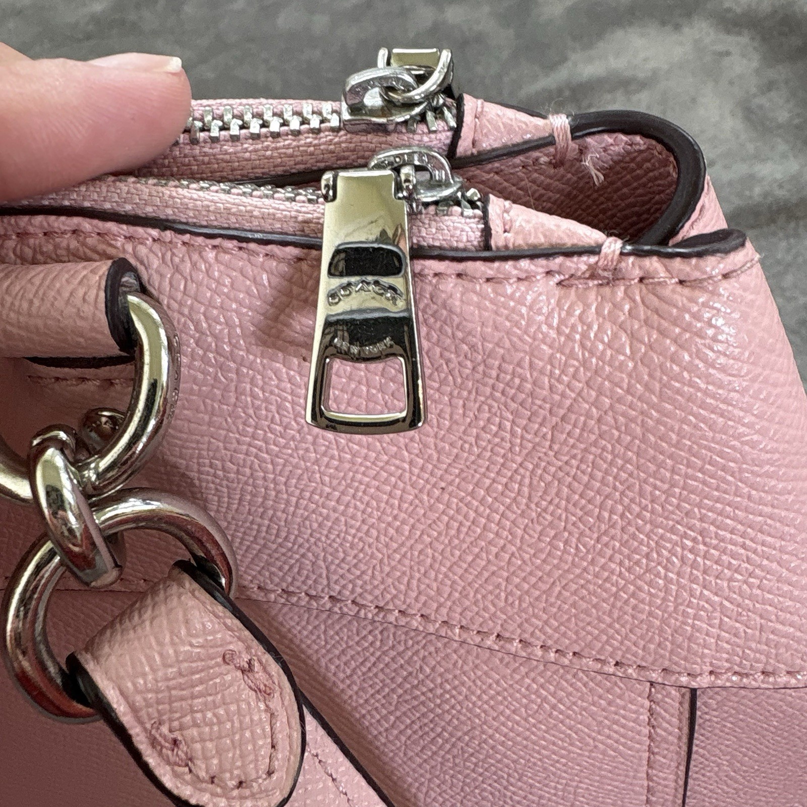 Coach Brooke Carryall Blush Pink Crossgrain Leather Satchel Bag