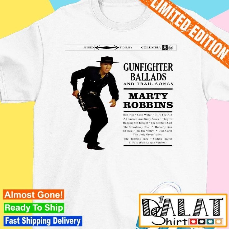 Marty Robbins Gunfighter Ballads White Cotton T-shirt H488