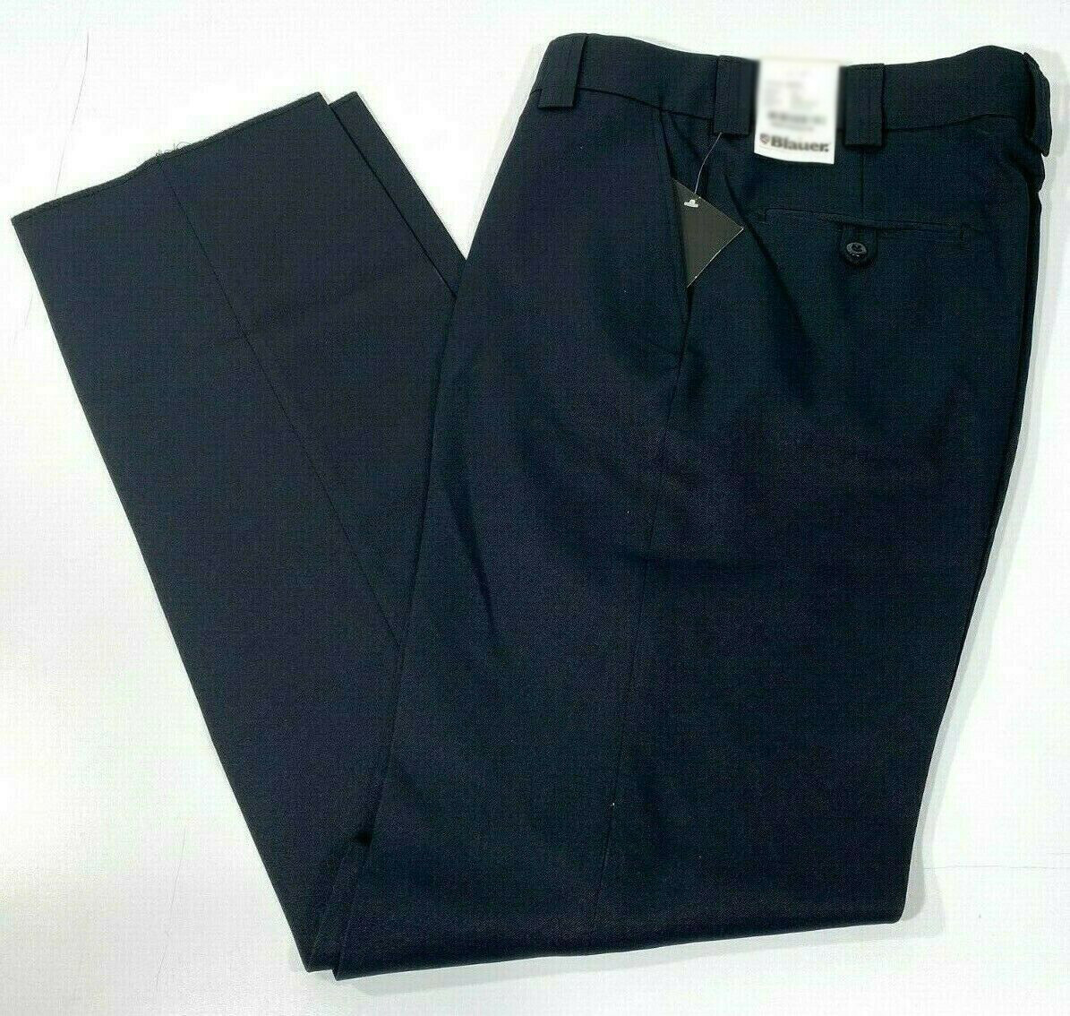 NEW MENS 31×36 BLAUER 8650 4-POCKET POLYESTER TROUSERS DARK NAVY 31×36 UNHEMMED