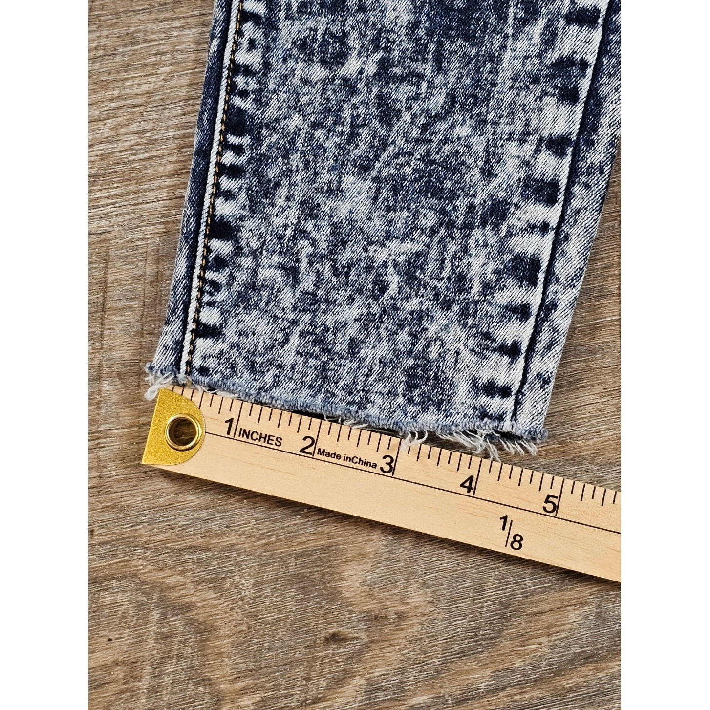 Judy Blue Acid Wash High Waisted Skinny Jeans Blue White Raw Hem Size 5