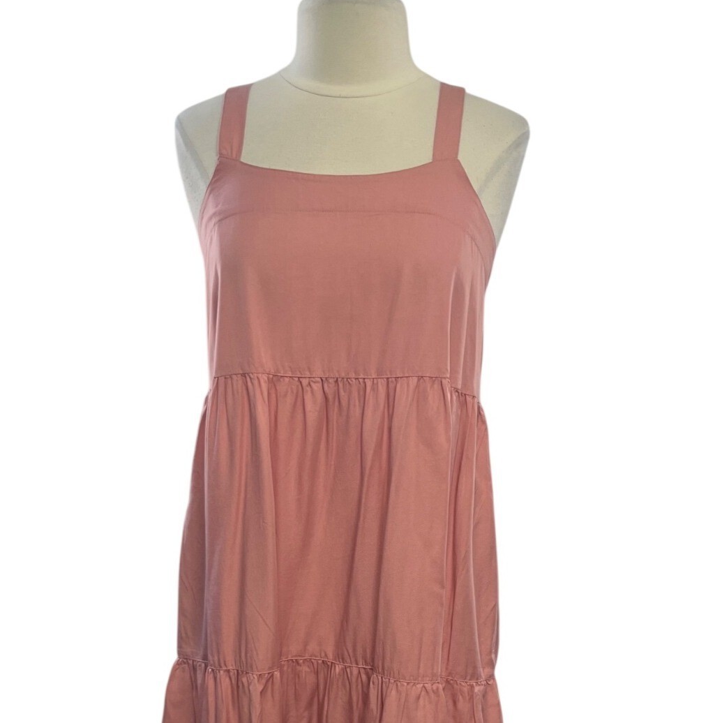 The Drop Britt Tiered Maxi Dress Medium Rosette Pink New Boho Midi Cottage Core