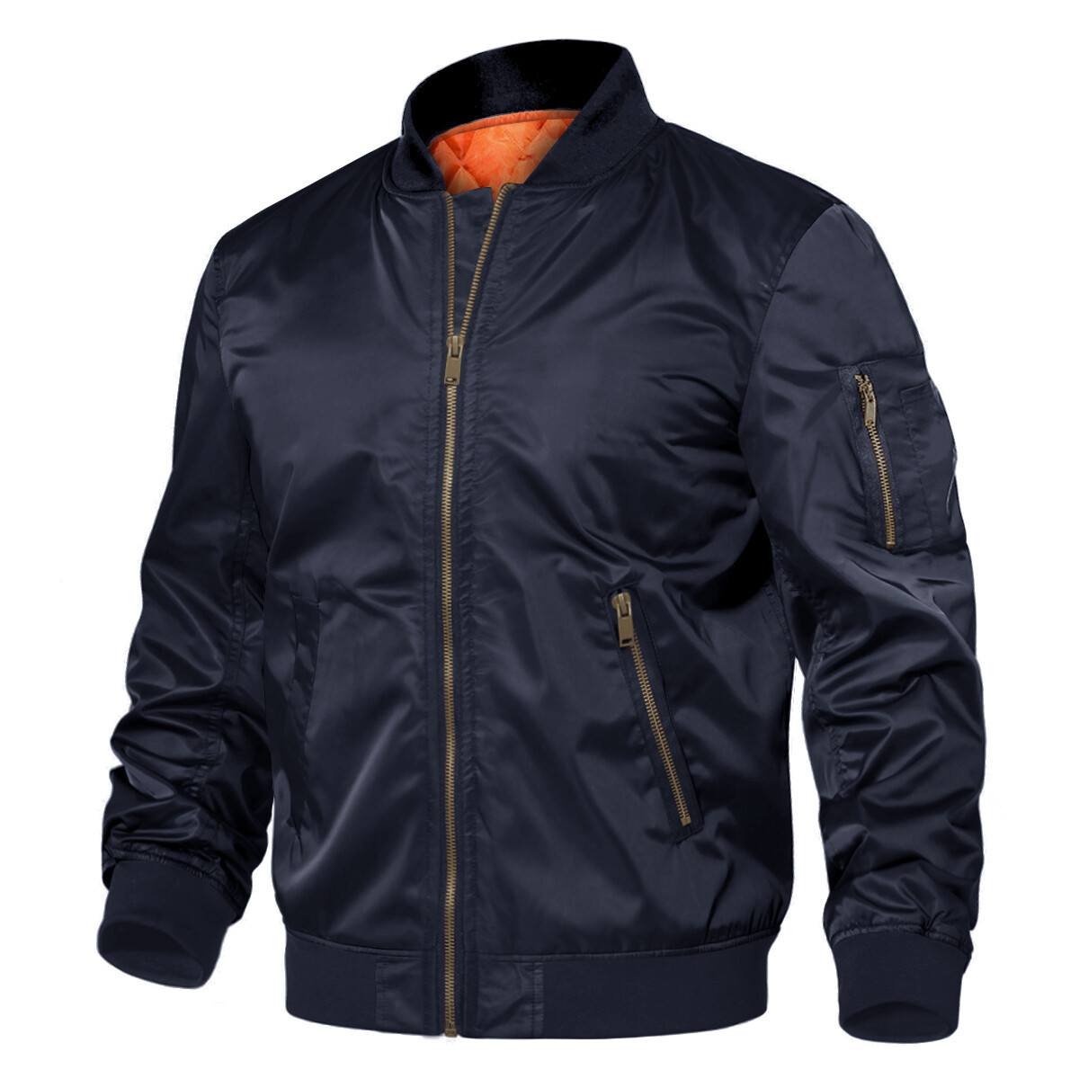 Men’s Training Bomber Jacket Atheletic Firm Pilot Jacket Warm Padded Casual Coat